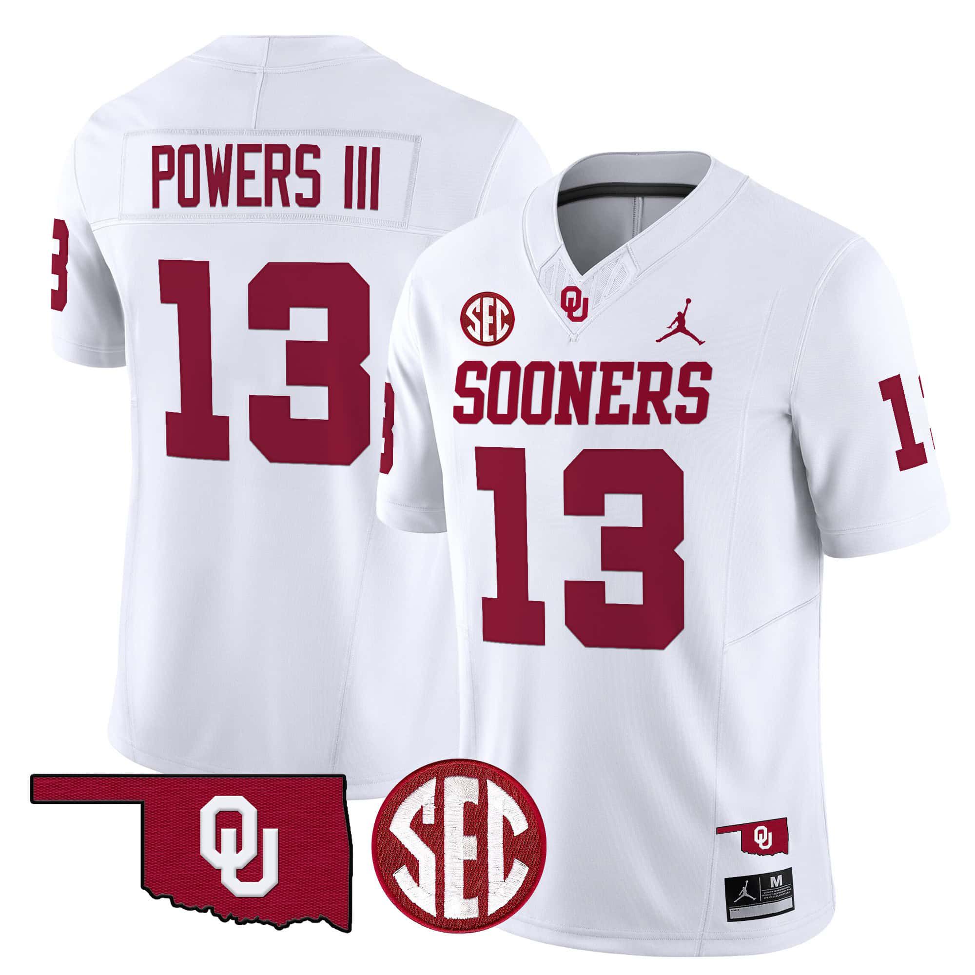 Men Oklahoma Sooners #13 Powers iii White 2024 Vapor Limited NCAA Jersey->indianapolis colts->NFL Jersey
